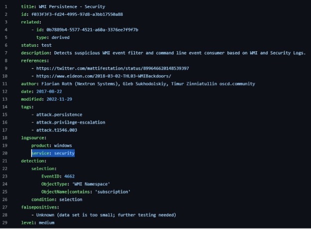 Sigma Rule: WMI Persistence - Security